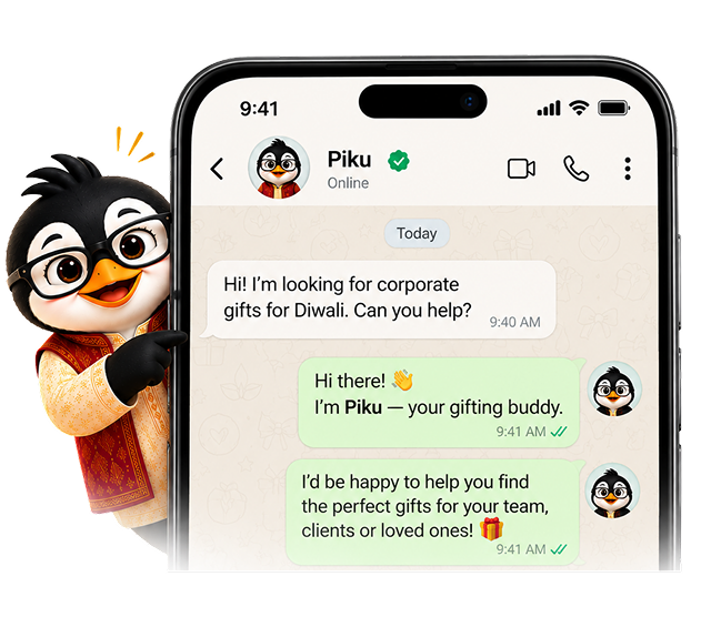 WhatsApp chat with Piku, the AvaGifts gifting buddy